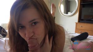 Your cum ends up all over her face.